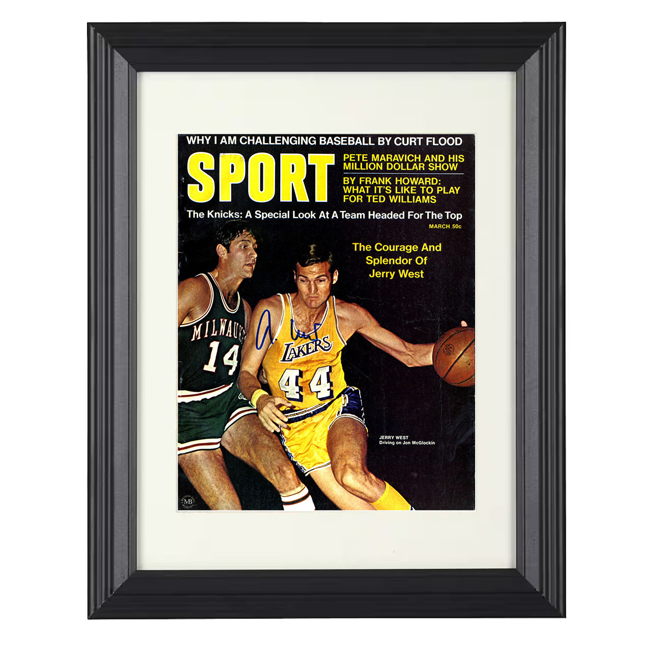 Jerry West - Lakers Backcourt Brilliance 1966 SI 8x10 framed basketball wall art