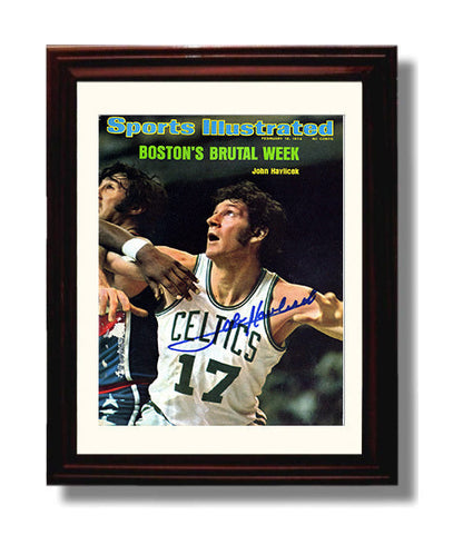 John Havlicek 1974 SI Cover Bostons Brutal Week Basketball Wall Art 8x10 Beveled Frame basketball wall art print