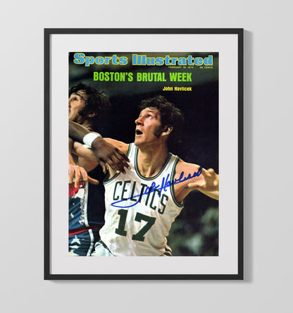 John Havlicek 1974 SI Cover Bostons Brutal Week Basketball Wall Art 16x20 Gallery Frame basketball wall art print