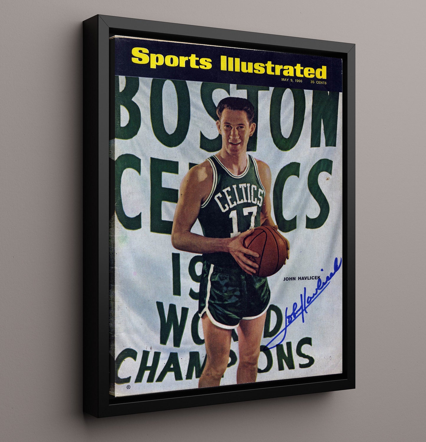John Havlicek Celtics Championship Era Hondo Legacy basketball print - 16x20 Framed Canvas wall art