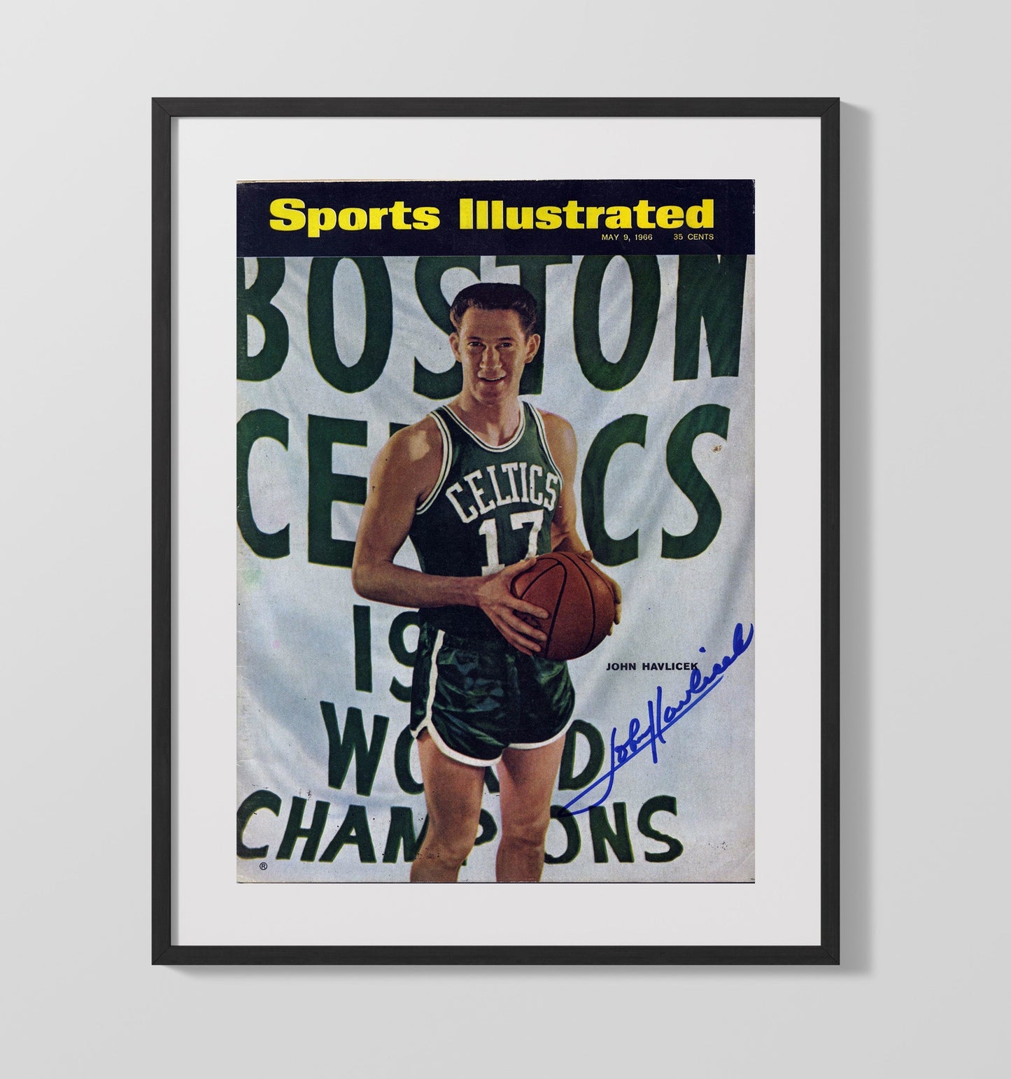 John Havlicek Celtics Championship Era Hondo Legacy basketball print - 16x20 Gallery Frame wall art