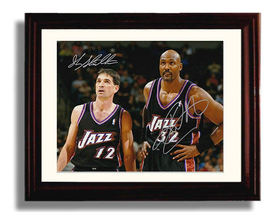 John Stockton Karl Malone Jazz Pick and Roll Legends Basketball Wall Art 8x10 Beveled Frame basketball wall art print