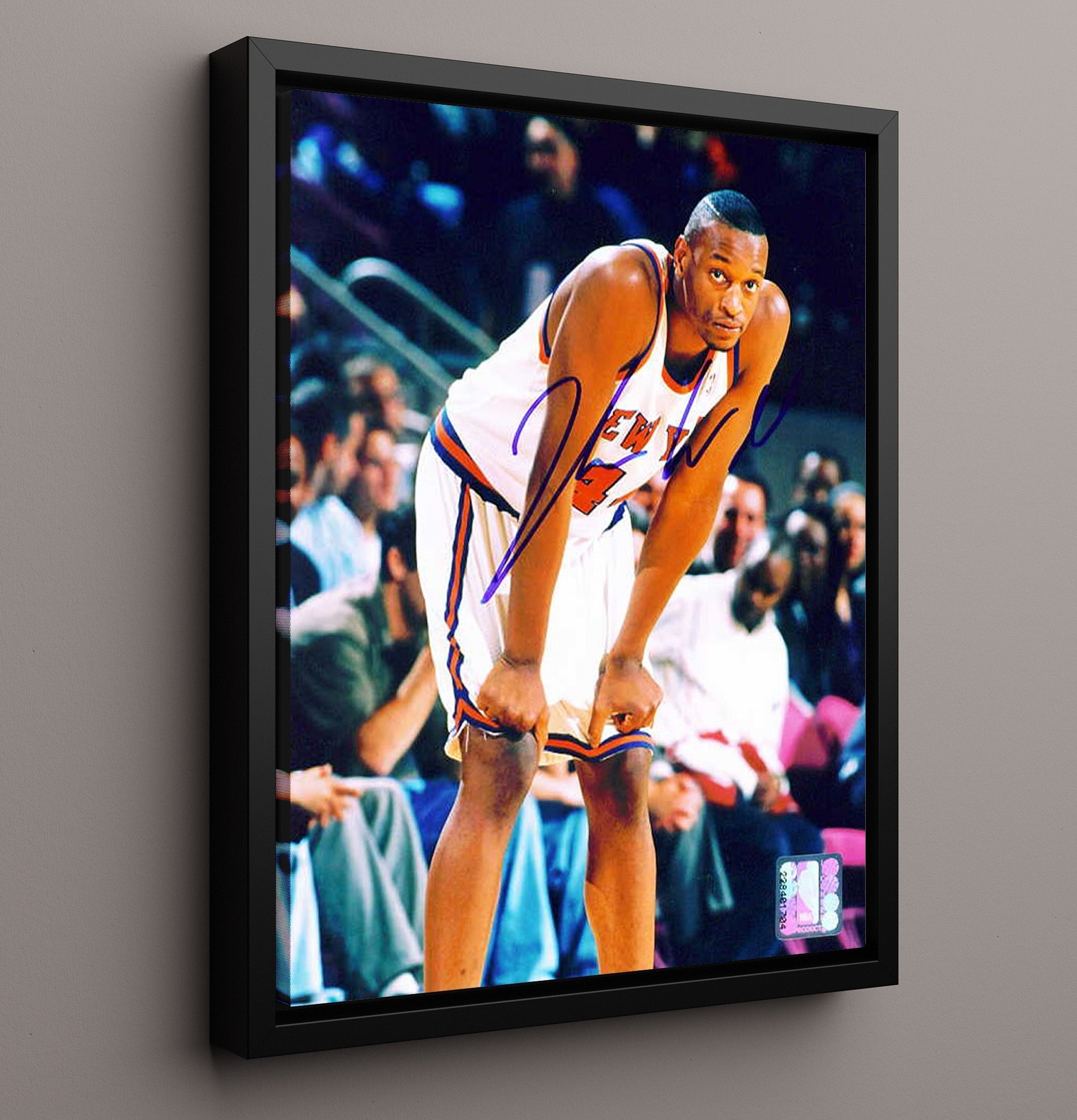 John Wallace New York Courtside Grit Stance Basketball Wall Art 16x20 Framed Canvas basketball wall art print