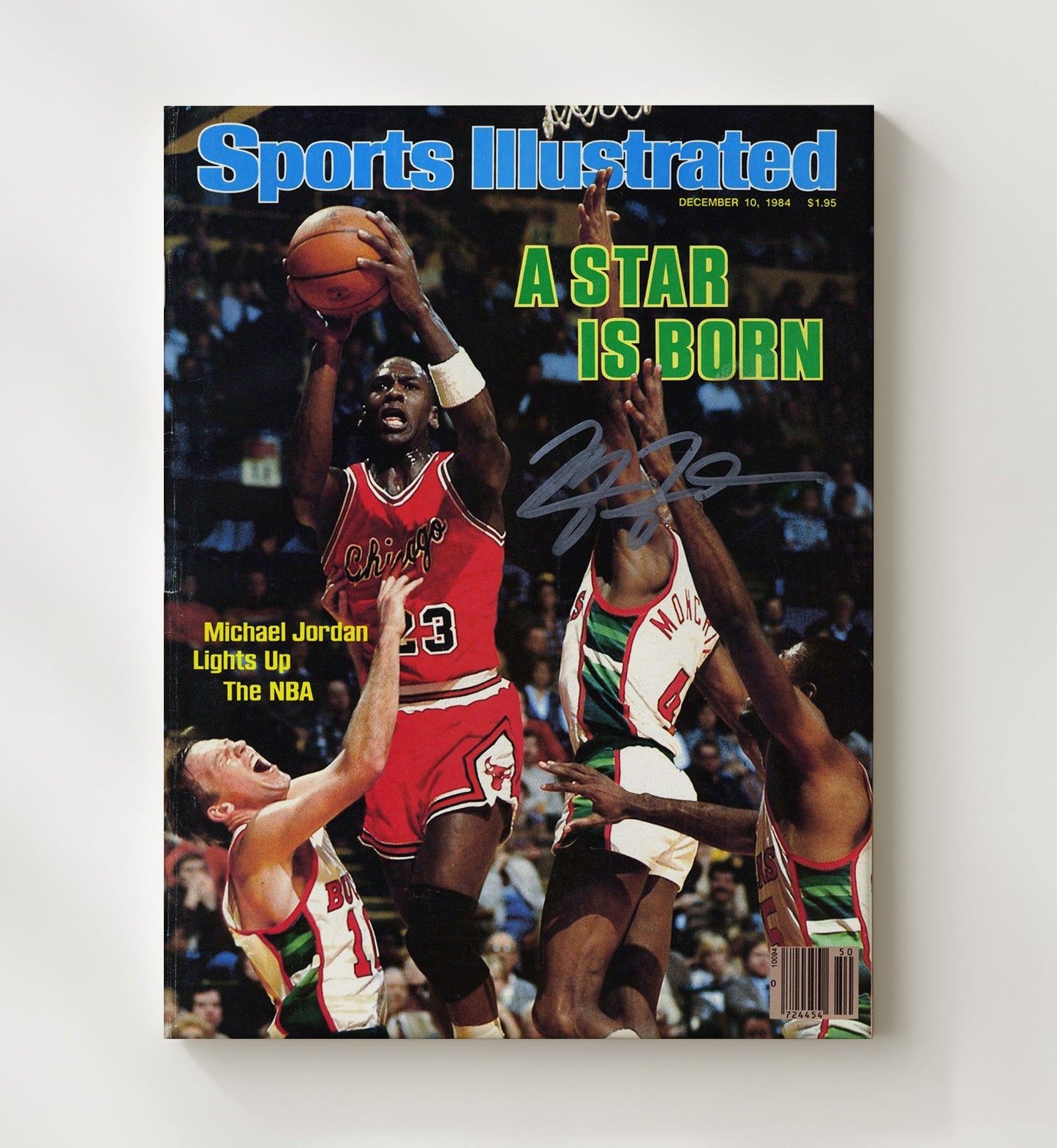 Jordan A Star Is Born Rookie Sensation SI Cover December 1984 Basketball Wall Art 20x24 Canvas basketball wall art print