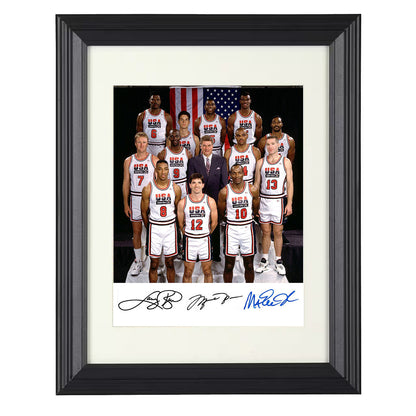 Jordan Dream Team with Bird and Magic 1992 SI Portrait Basketball Wall Art 16x20 Unframed Print basketball wall art print