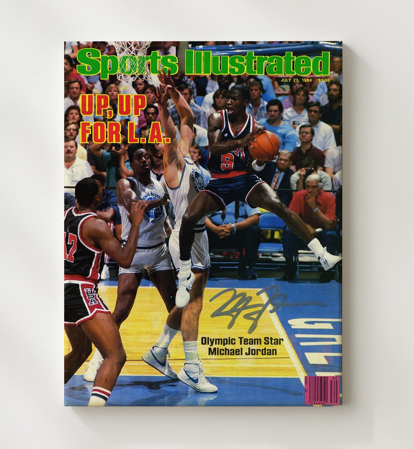Jordan Olympic Team Star Rising SI Cover July 1984 basketball print - 20x24 Canvas wall art