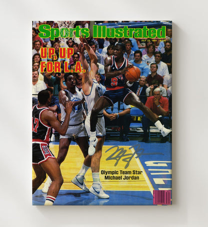 Jordan Olympic Team Star Rising SI Cover July 1984 Basketball Wall Art 20x24 Canvas basketball wall art print