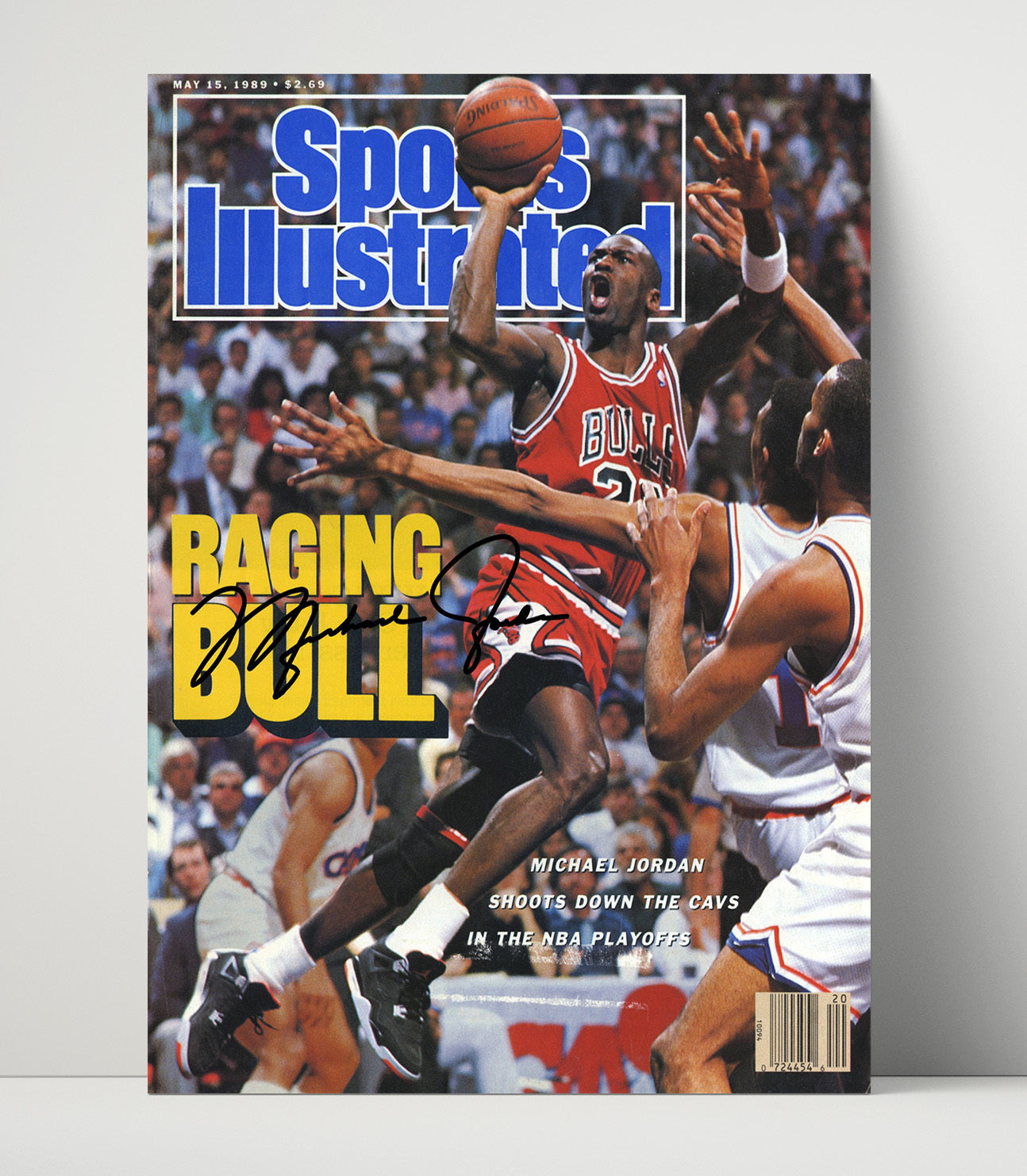 Jordan Raging Bull Playoff Surge SI Cover May 1989 basketball print - 16x20 Unframed Print wall art