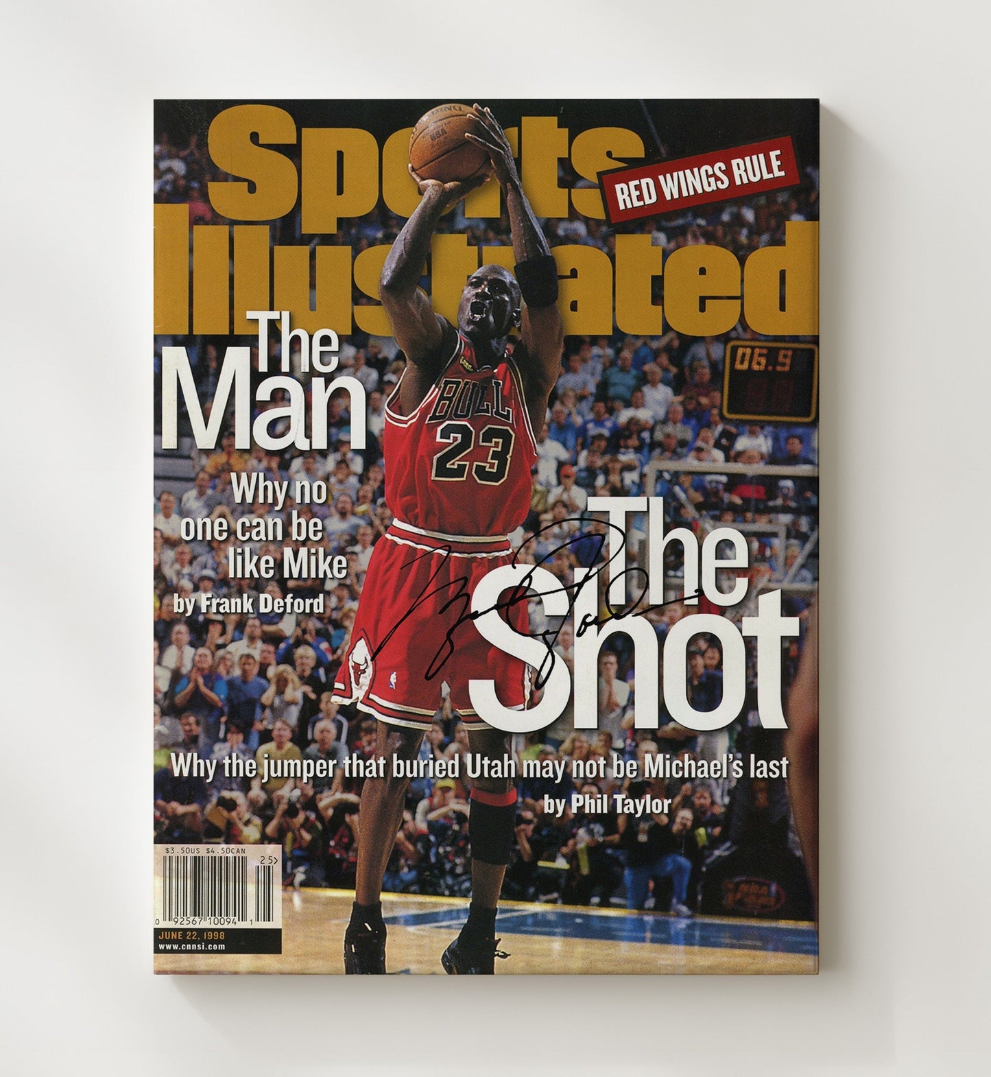 Jordan The Man. The Shot. Finals Winner SI Cover June 1998 Basketball Wall Art 20x24 Canvas basketball wall art print