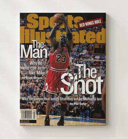 Jordan The Man. The Shot. Finals Winner SI Cover June 1998 Basketball Wall Art 20x24 Canvas basketball wall art print