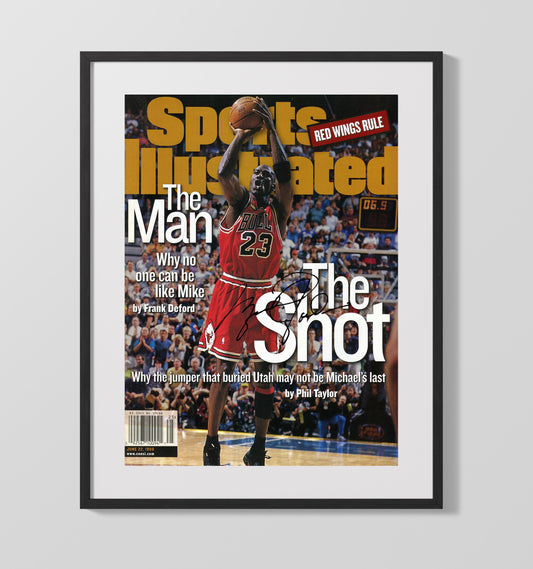 Jordan The Man. The Shot. Finals Winner SI Cover June 1998 basketball print - 16x20 Gallery Frame wall art