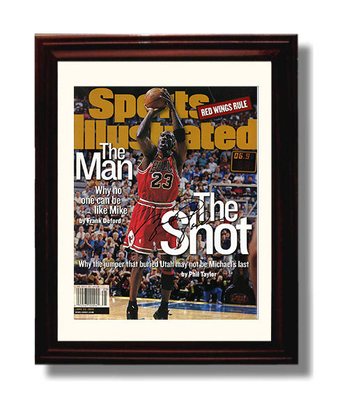 Jordan The Man. The Shot. Finals Winner SI Cover June 1998 Basketball Wall Art 8x10 Beveled Frame basketball wall art print