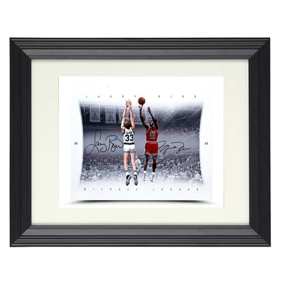 Jordan vs Bird Elevated Duel Basketball Wall Art 16x20 Unframed Print basketball wall art print