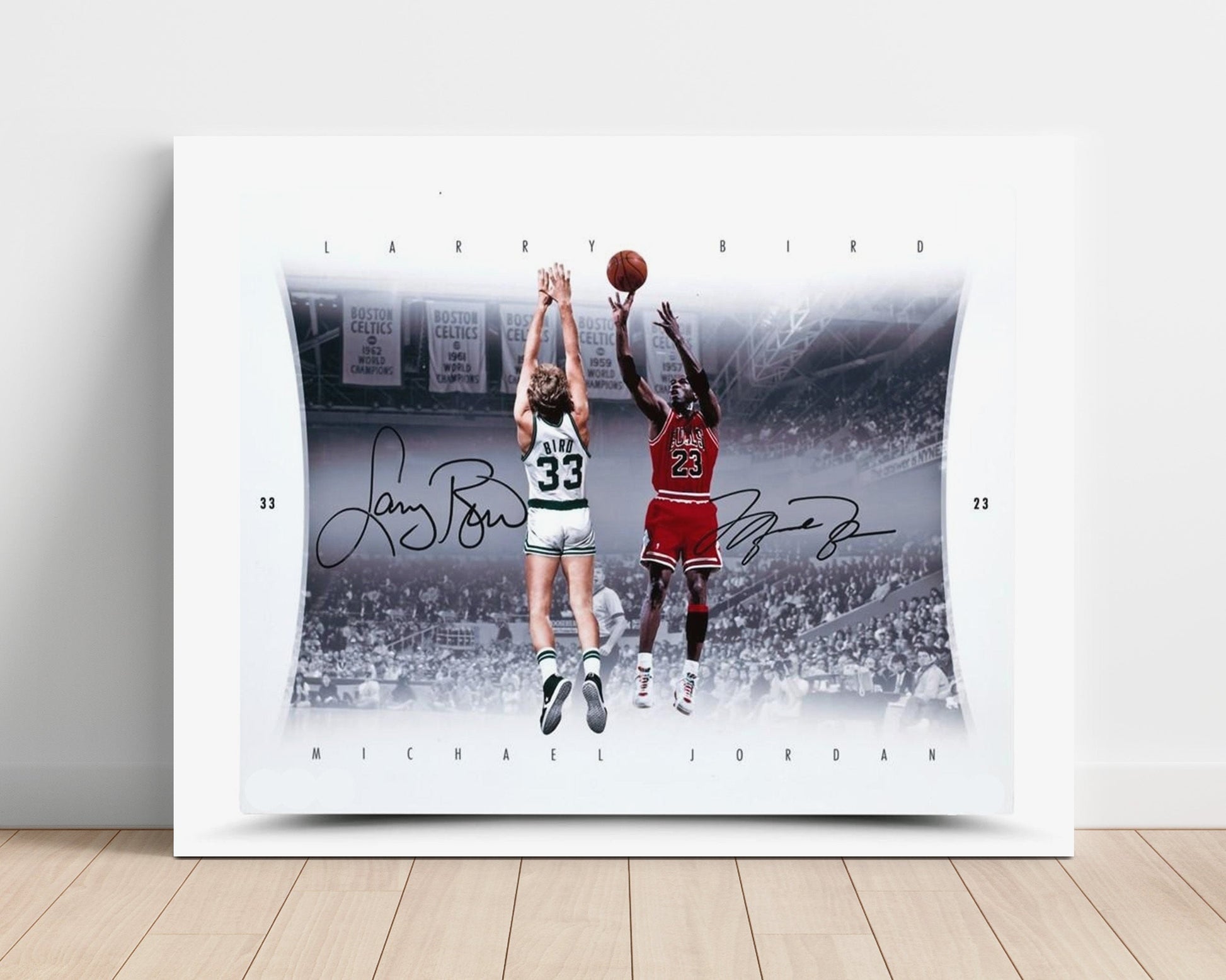 Jordan vs Bird Elevated Duel basketball print - 16x20 Unframed Print wall art