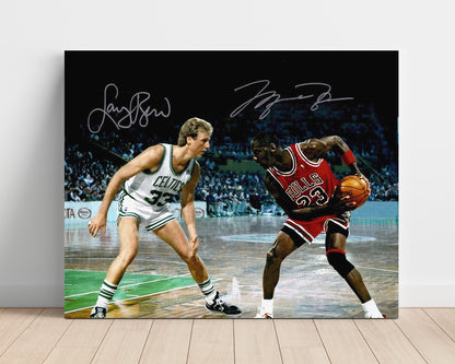 Michael Jordan vs Larry Bird – 1980s Classic Duel - Basketball Wall Art