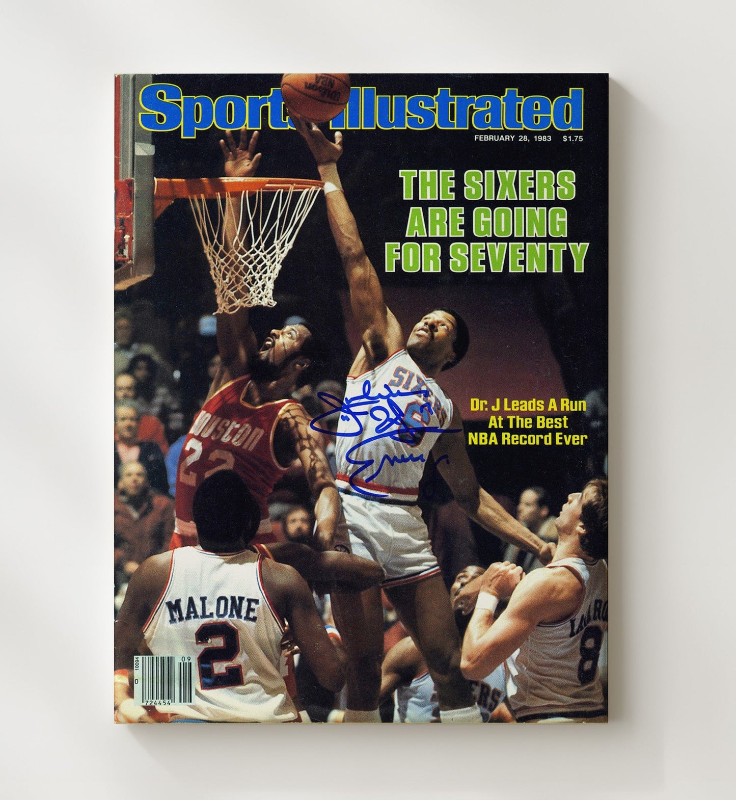 Julius Erving 1983 SI Cover Sixers Seventy Surge basketball print - 20x24 Canvas wall art