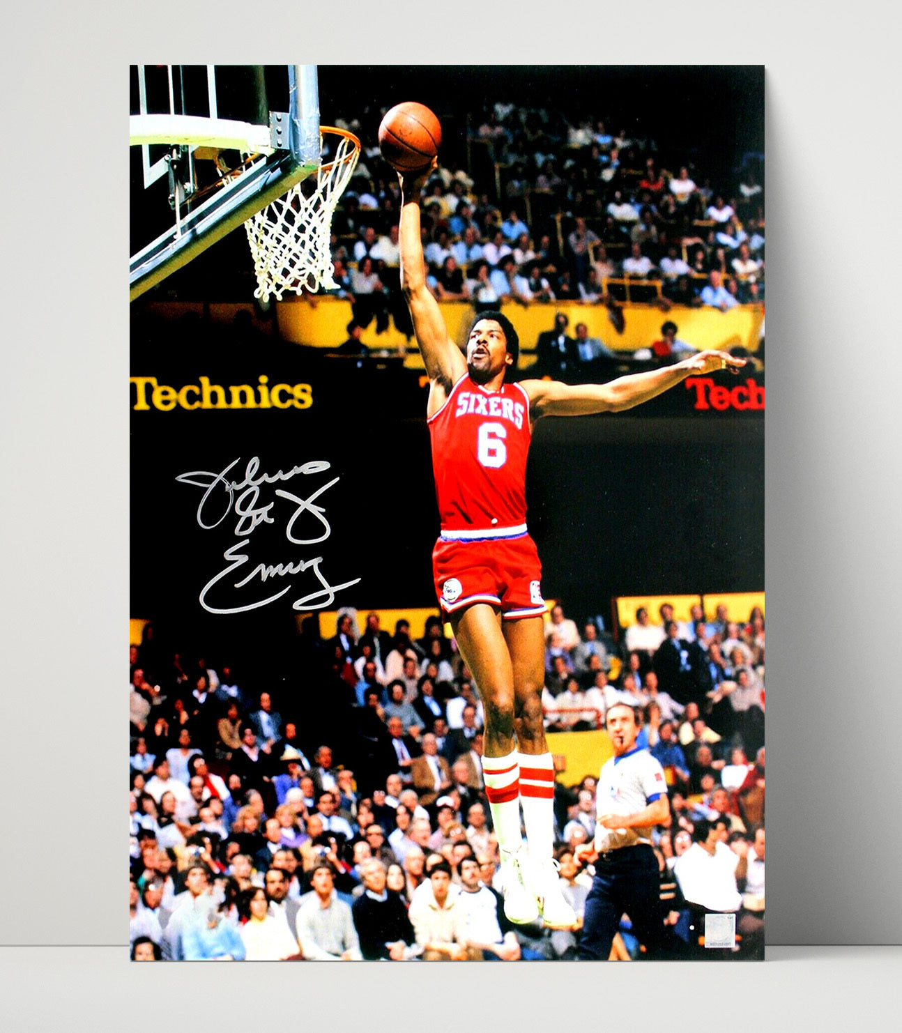 Julius Erving – Sixers Baseline Skywalk Finish - Basketball Wall Art