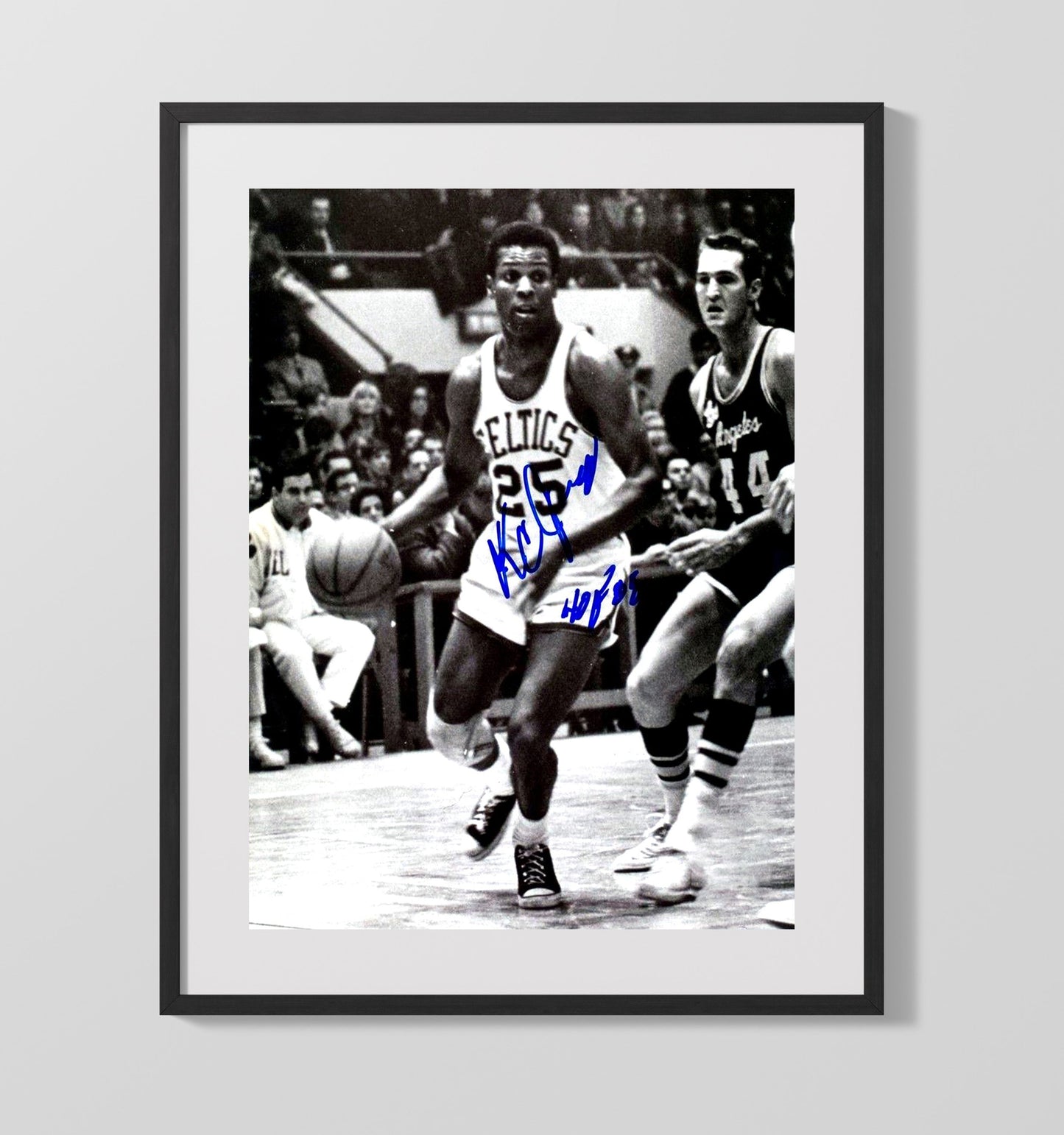 KC Jones Celtics No 25 Classic Game Action Basketball Wall Art 16x20 Gallery Frame basketball wall art print