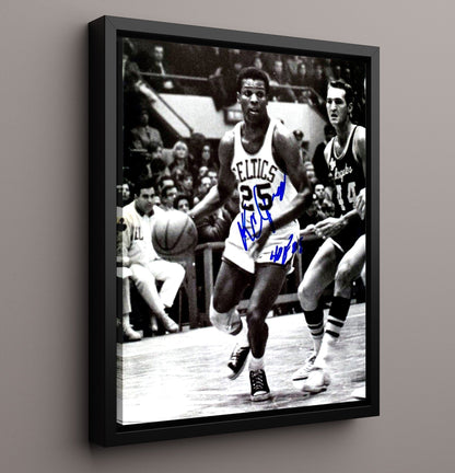 KC Jones Celtics No 25 Classic Game Action Basketball Wall Art 16x20 Framed Canvas basketball wall art print