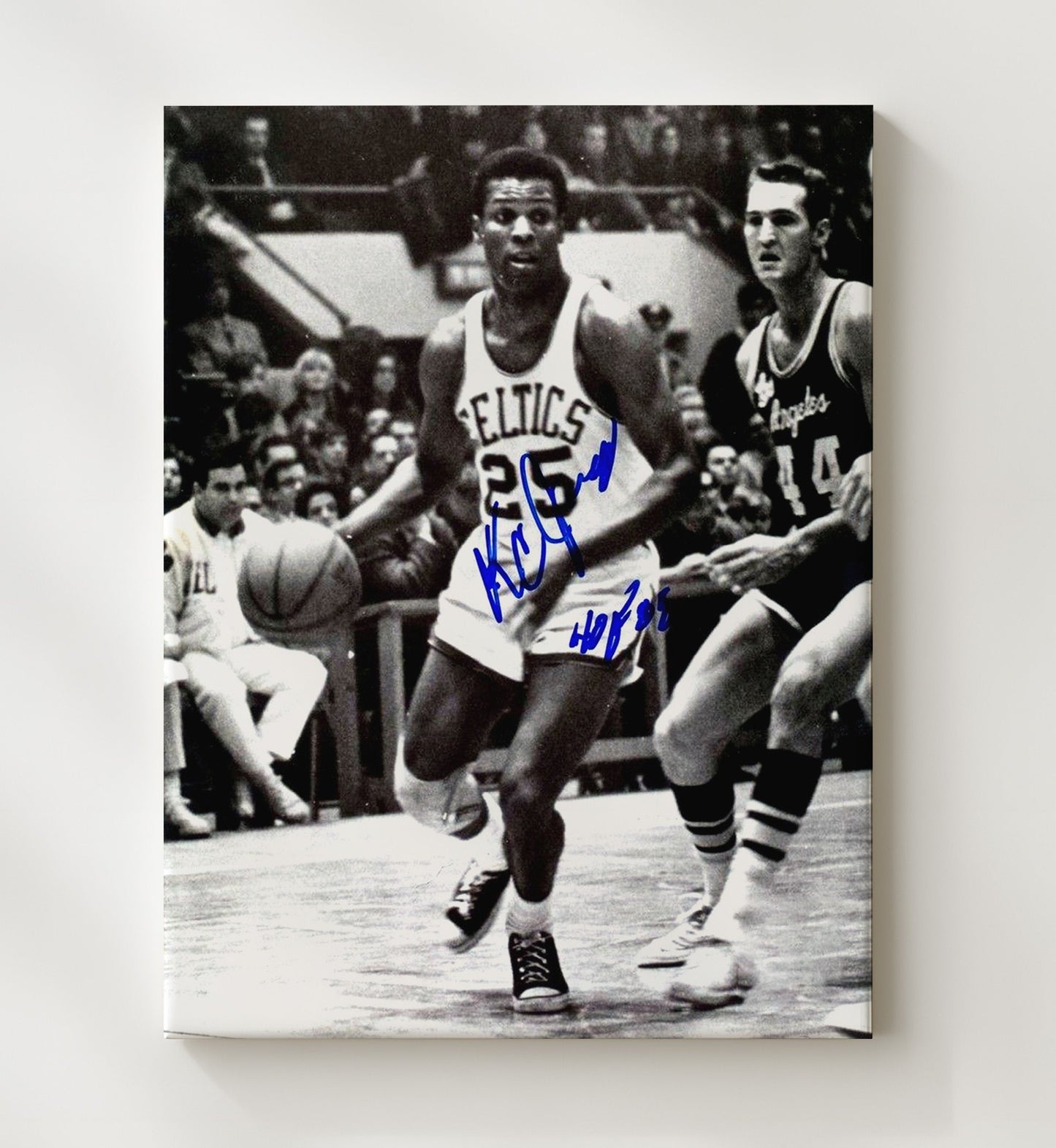 KC Jones Celtics No 25 Classic Game Action basketball print - 20x24 Canvas wall art