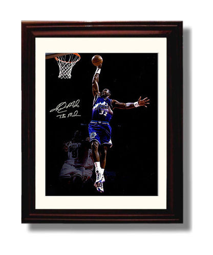 Karl Malone Utah Mailman Rim Hammer Spotlight Basketball Wall Art 8x10 Beveled Frame basketball wall art print