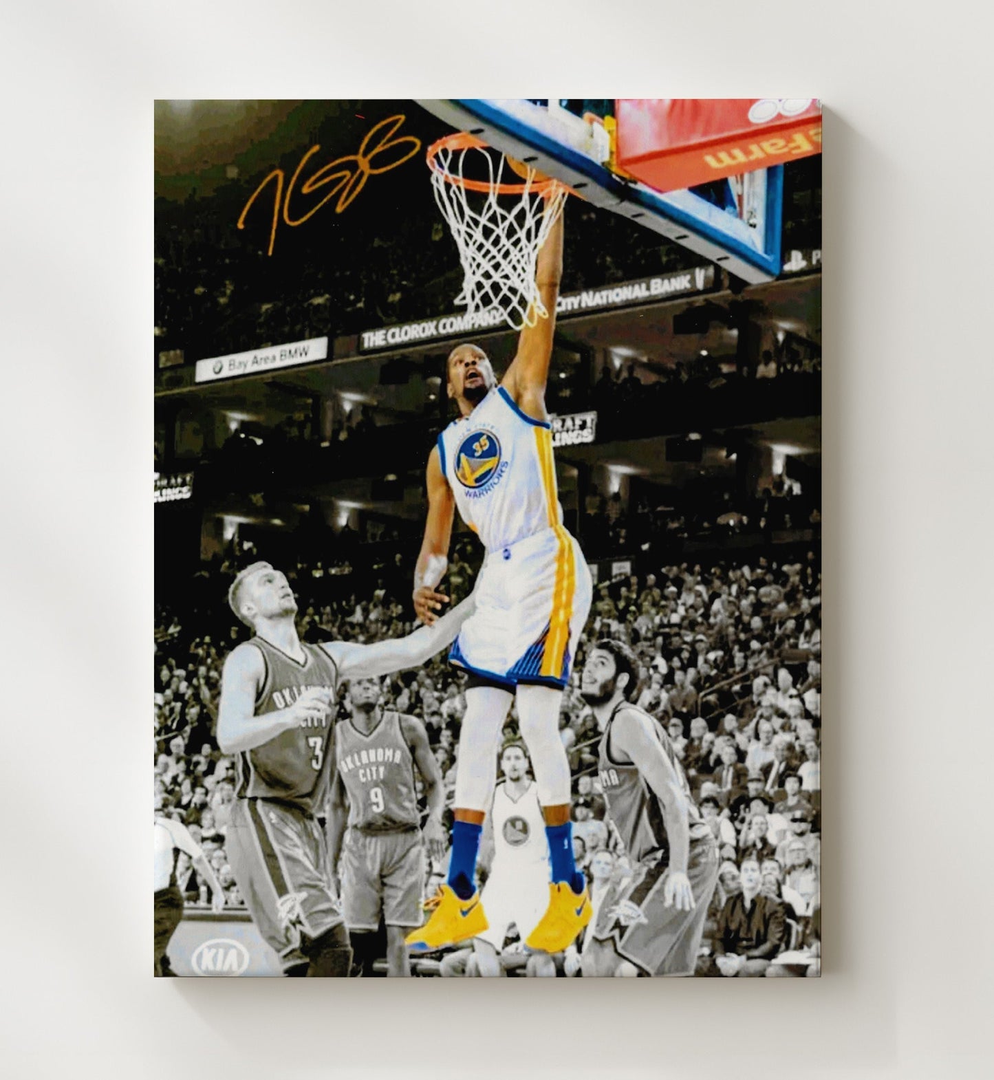 Kevin Durant Golden State Transition Elevation Basketball Wall Art 20x24 Canvas basketball wall art print