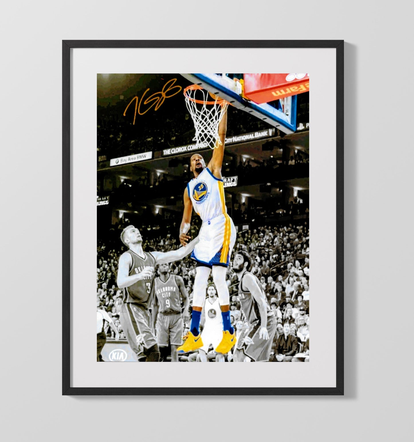 Kevin Durant Golden State Transition Elevation Basketball Wall Art 16x20 Gallery Frame basketball wall art print