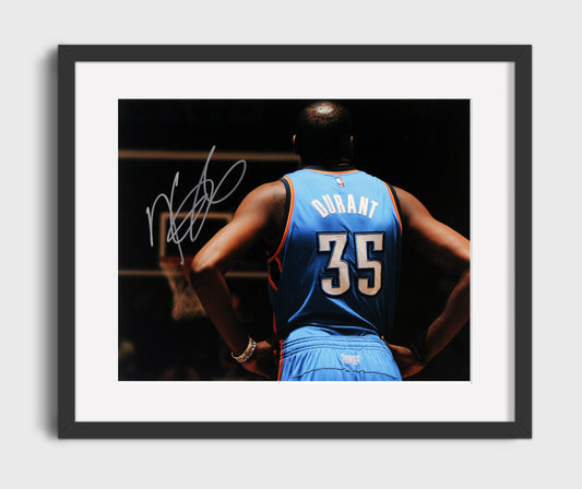 Kevin Durant Thunder Back View Focus basketball print - 16x20 Gallery Frame wall art