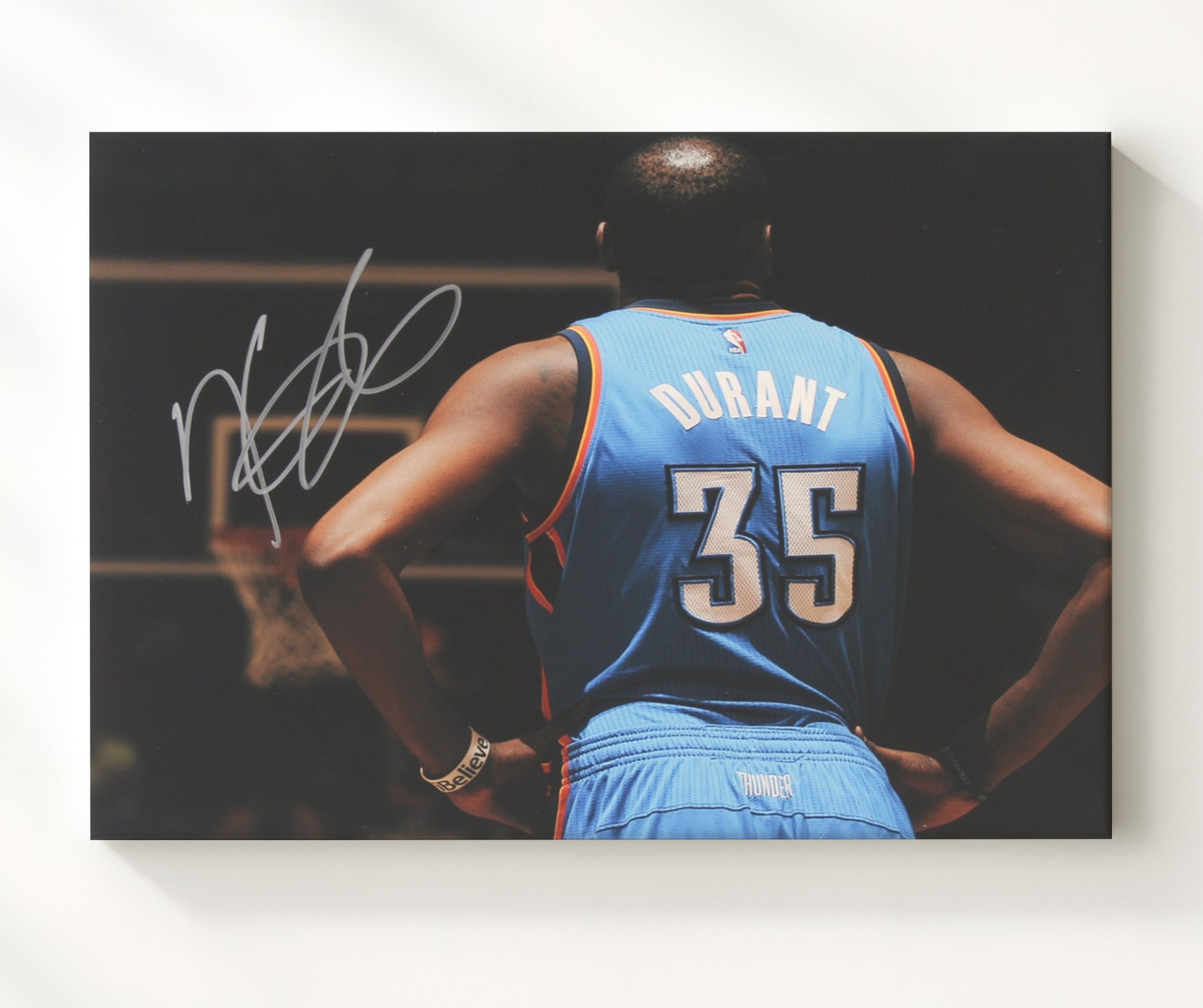 Kevin Durant Thunder Back View Focus Basketball Wall Art 20x24 Canvas basketball wall art print