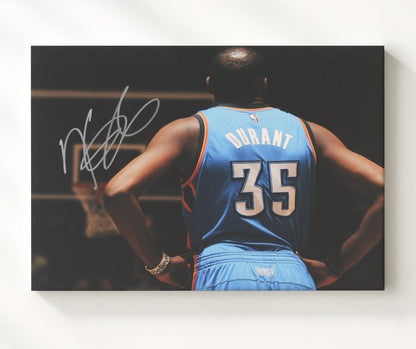 Kevin Durant Thunder Back View Focus Basketball Wall Art 20x24 Canvas basketball wall art print