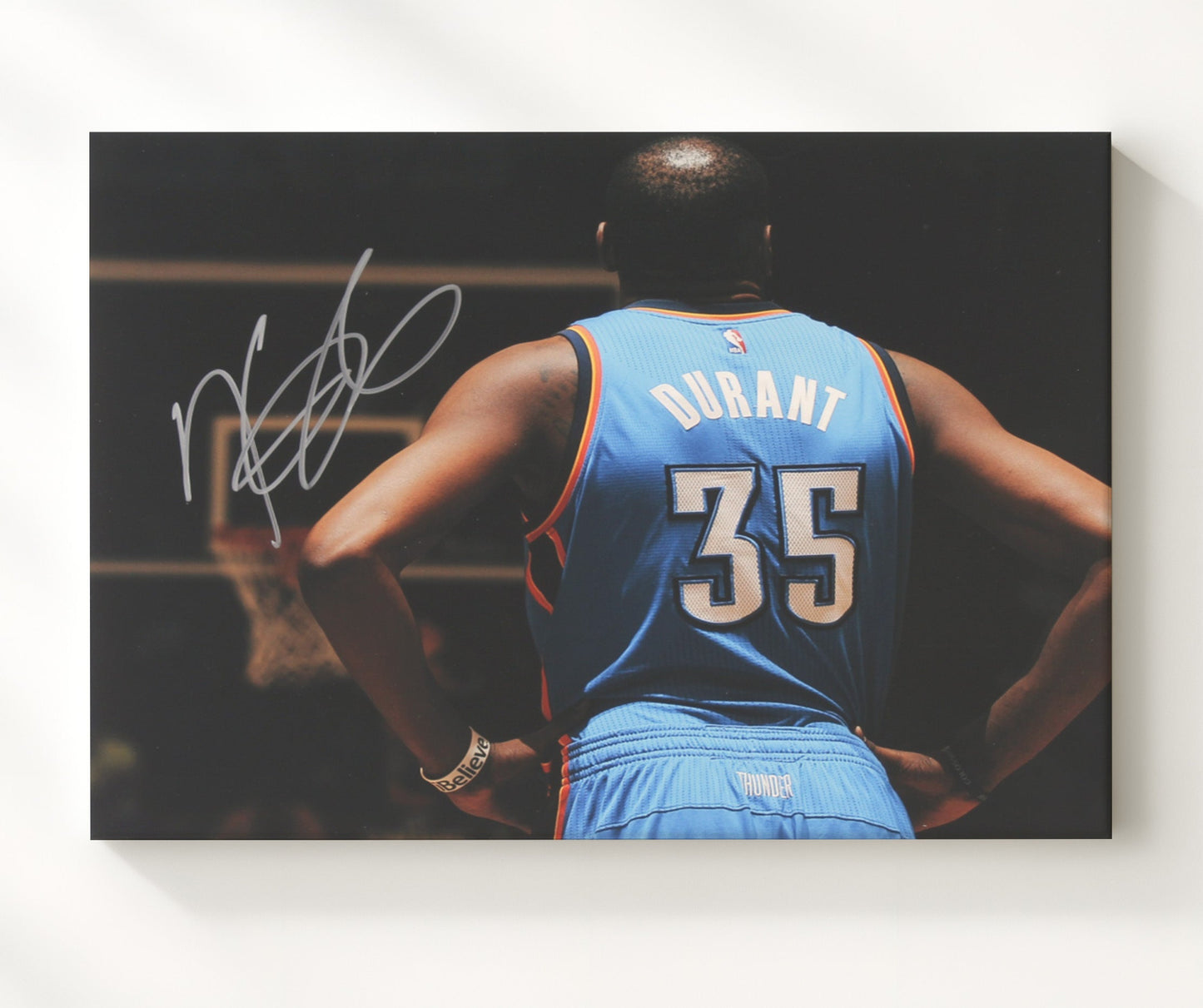 Kevin Durant Thunder Back View Focus basketball print - 20x24 Canvas wall art