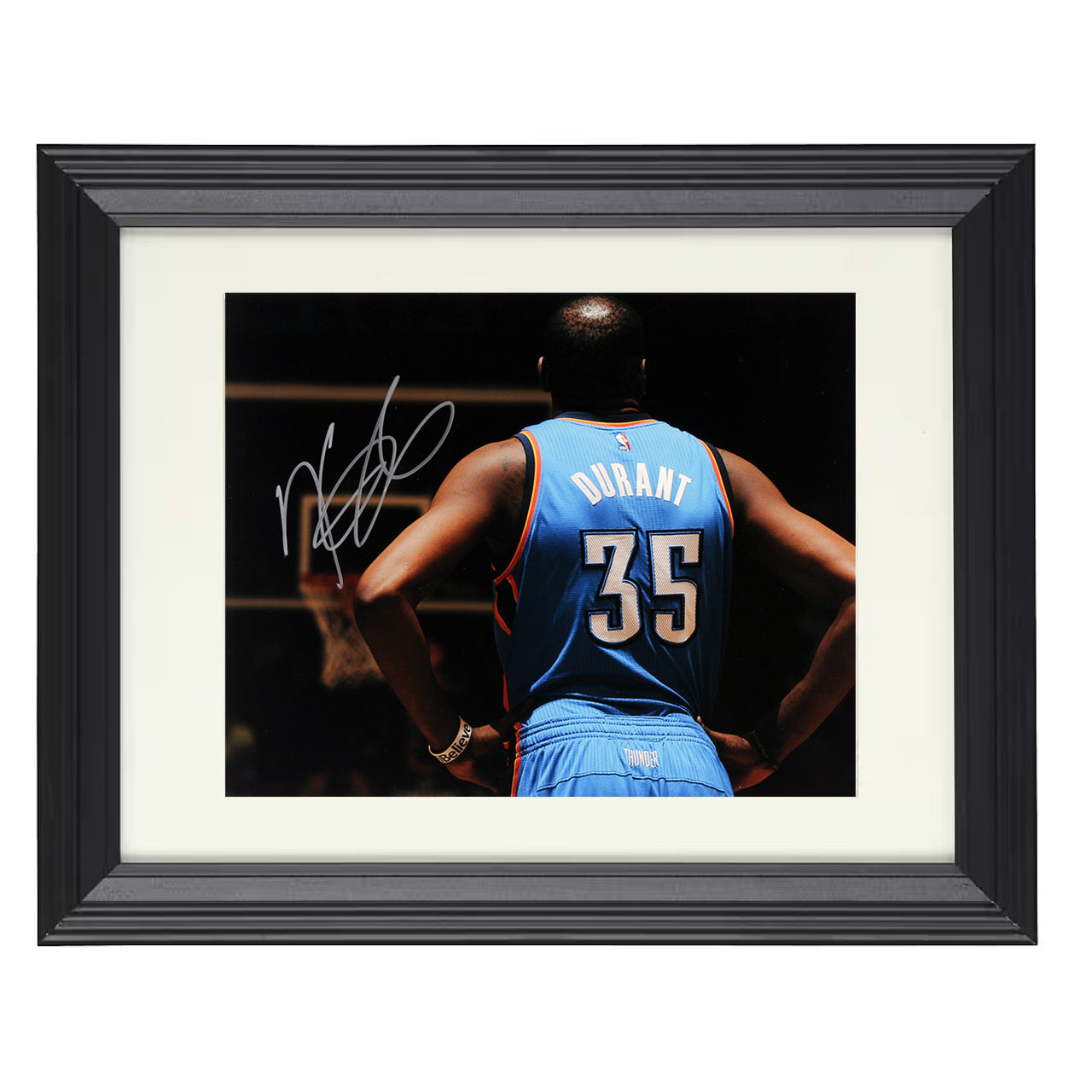 Kevin Durant Thunder Back View Focus basketball print - 8x10 Beveled Frame wall art