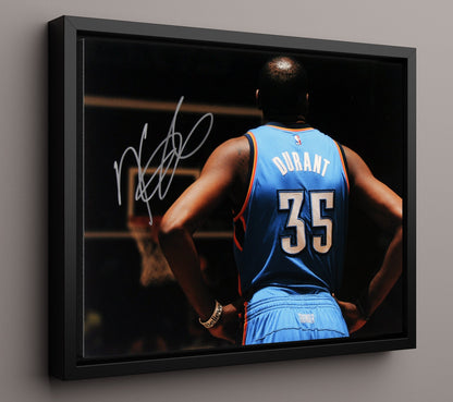 Kevin Durant Thunder Back View Focus Basketball Wall Art 16x20 Framed Canvas basketball wall art print