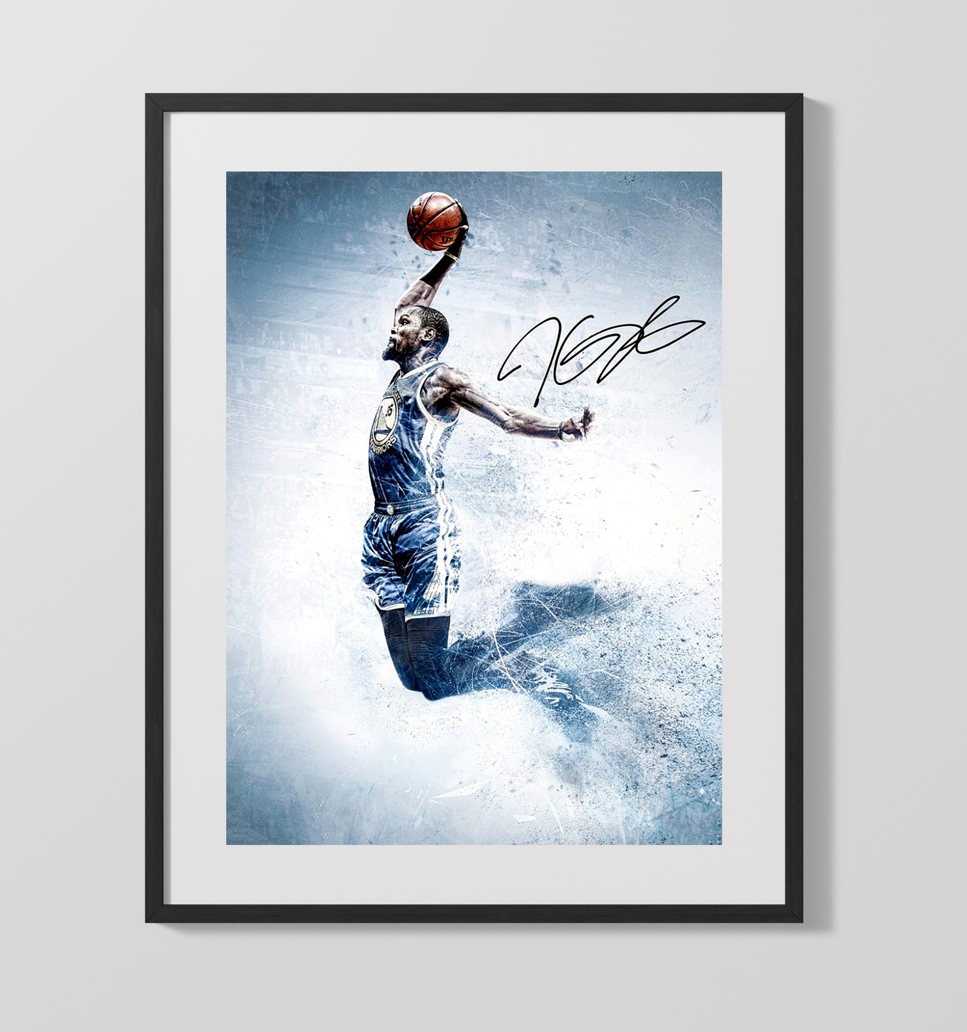 Kevin Durant Warriors Skyline Apex Flight Basketball Wall Art 16x20 Gallery Frame basketball wall art print