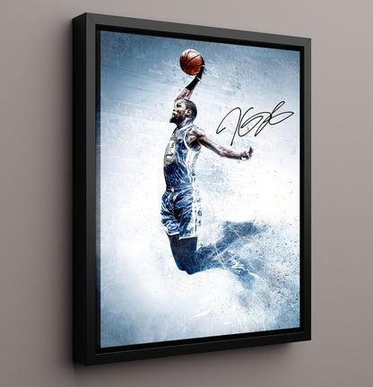 Kevin Durant Warriors Skyline Apex Flight Basketball Wall Art 16x20 Framed Canvas basketball wall art print
