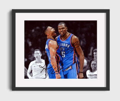 Kevin Durant Russell Westbrook Thunder Dynamic Duo Basketball Wall Art 16x20 Gallery Frame basketball wall art print