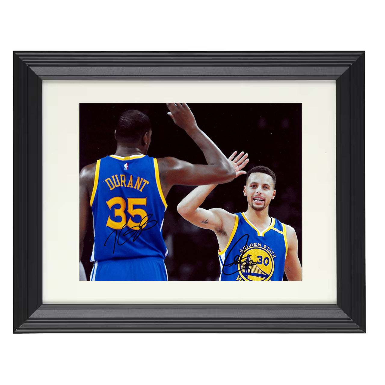 Kevin Durant Stephen Curry Warriors Championship Duo basketball print - 8x10 Beveled Frame wall art