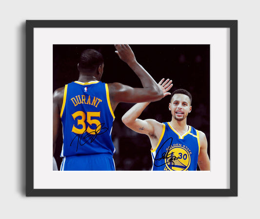 Kevin Durant Stephen Curry Warriors Championship Duo basketball print - 16x20 Gallery Frame wall art