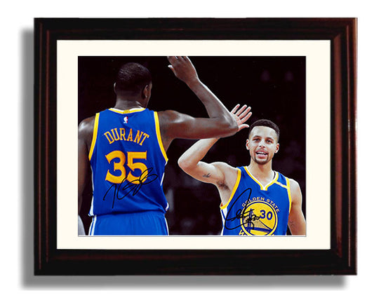 Kevin Durant Stephen Curry Warriors Championship Duo Basketball Wall Art 8x10 Beveled Frame basketball wall art print