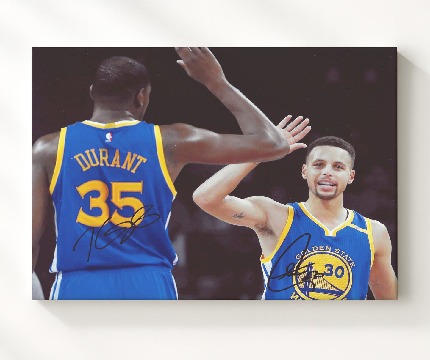 Kevin Durant Stephen Curry Warriors Championship Duo basketball print - 20x24 Canvas wall art