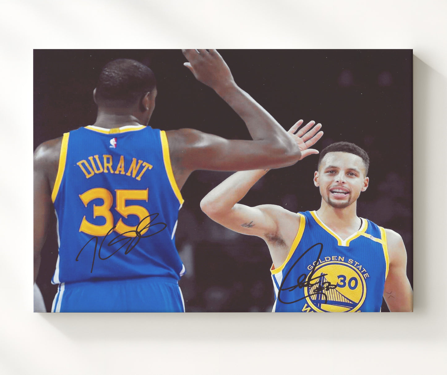 Kevin Durant Stephen Curry Warriors Championship Duo basketball print - 20x24 Canvas wall art