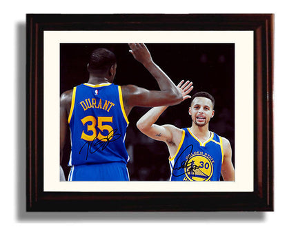 Kevin Durant Stephen Curry Warriors Championship Duo Basketball Wall Art 8x10 Beveled Frame basketball wall art print