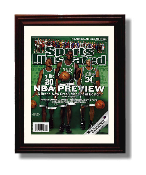 Kevin Garnett Celtics Big Three NBA Preview SI Cover October 2007 Basketball Wall Art 8x10 Beveled Frame basketball wall art print