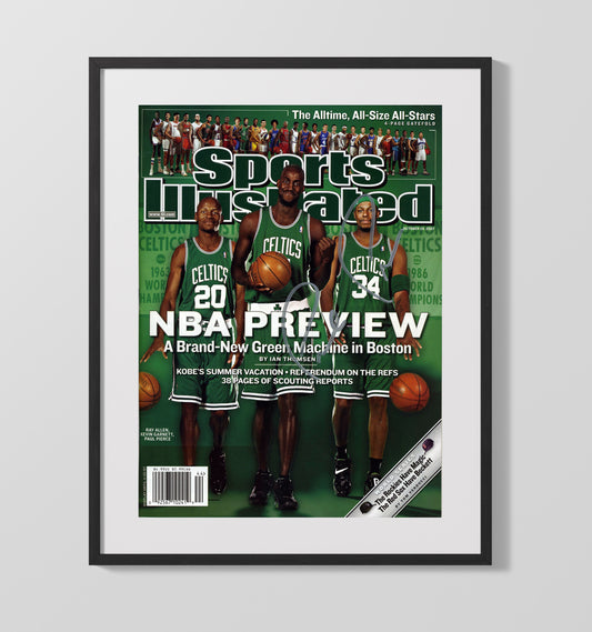 Kevin Garnett Celtics Big Three NBA Preview SI Cover October 2007 basketball print - 16x20 Gallery Frame wall art
