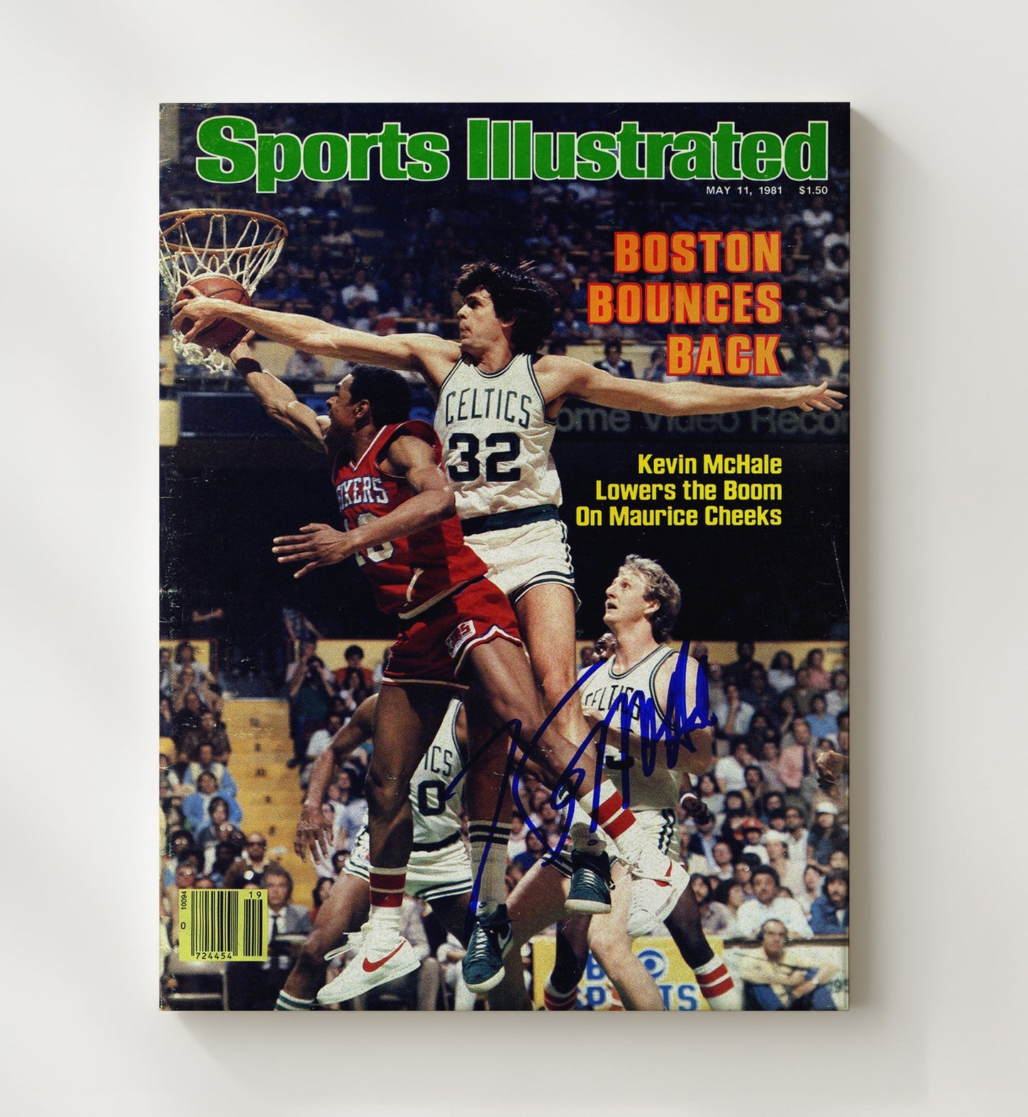 Kevin McHale Boston Bounces Back Power Forward SI Cover May 1981 basketball print - 20x24 Canvas wall art