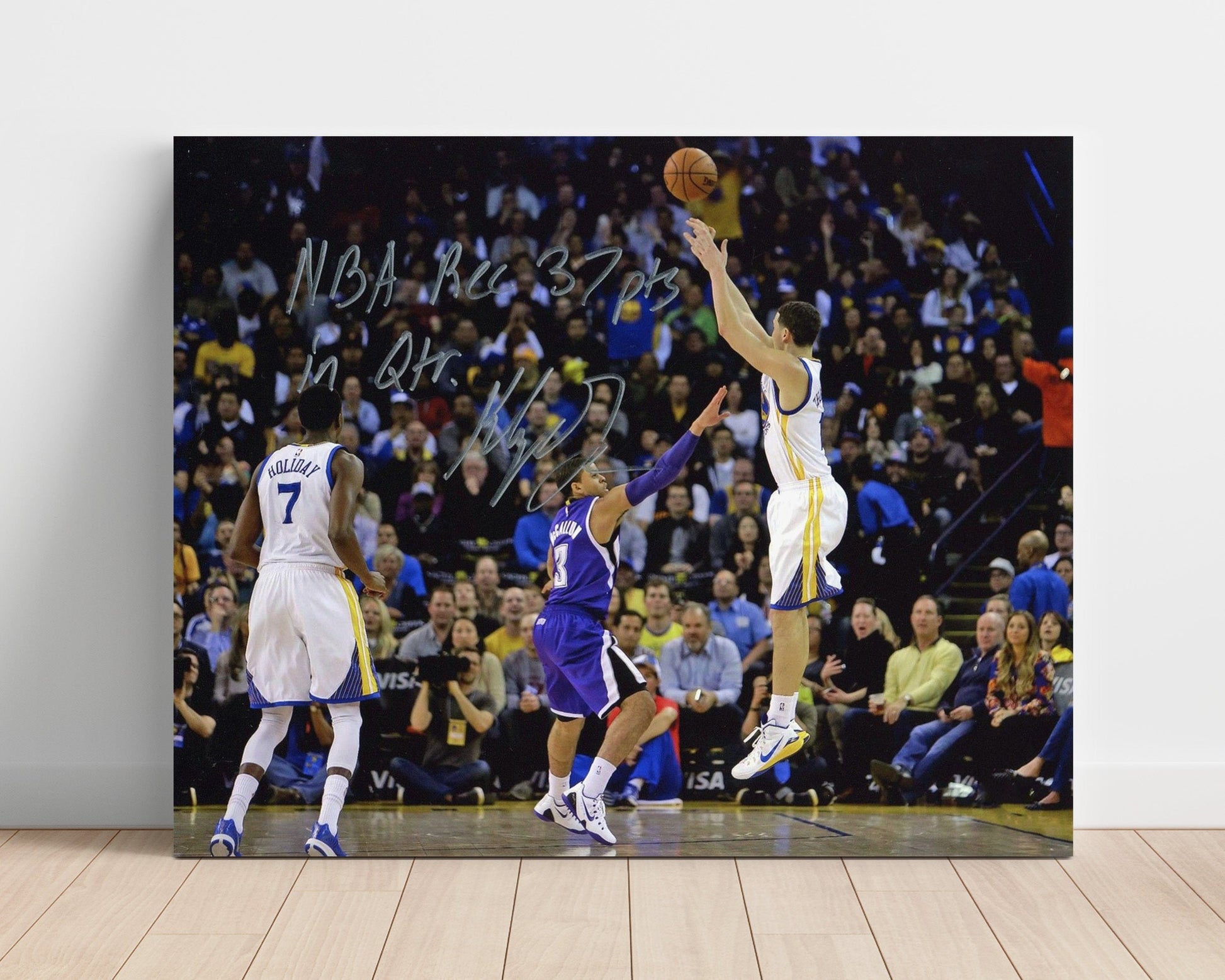 Klay Thompson 37 Points Quarter Shot basketball print - 16x20 Unframed Print wall art