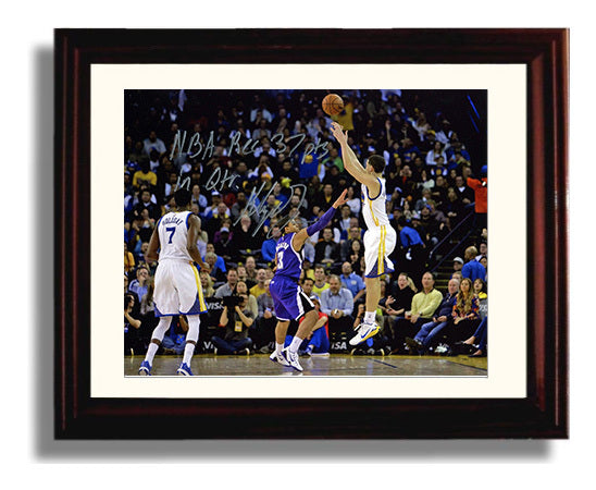 Klay Thompson 37 Points Quarter Shot Basketball Wall Art 8x10 Beveled Frame basketball wall art print