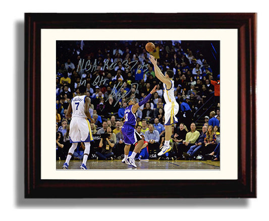 Klay Thompson 37 Points Quarter Shot Basketball Wall Art 8x10 Beveled Frame basketball wall art print