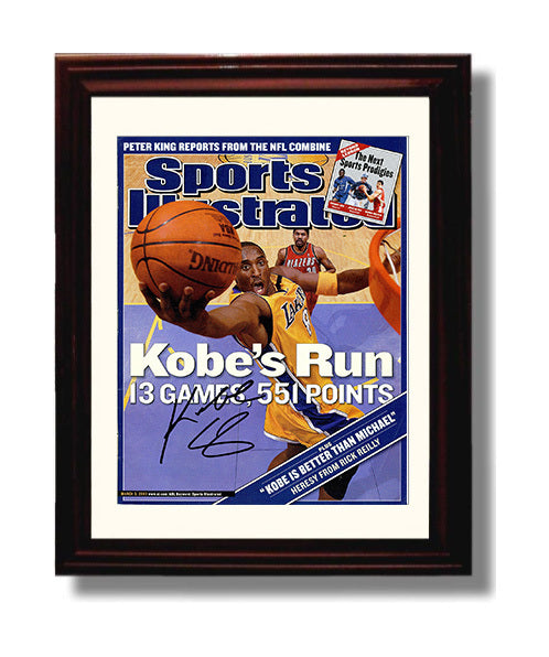 Kobe Bryant 2003 SI Cover 13 Games 551 Points Surge Basketball Wall Art 8x10 Beveled Frame basketball wall art print