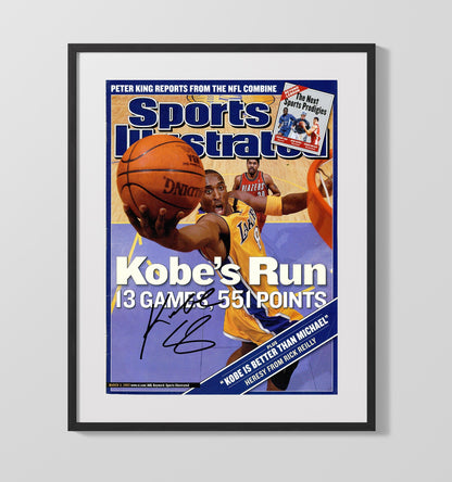 Kobe Bryant 2003 SI Cover 13 Games 551 Points Surge Basketball Wall Art 16x20 Gallery Frame basketball wall art print